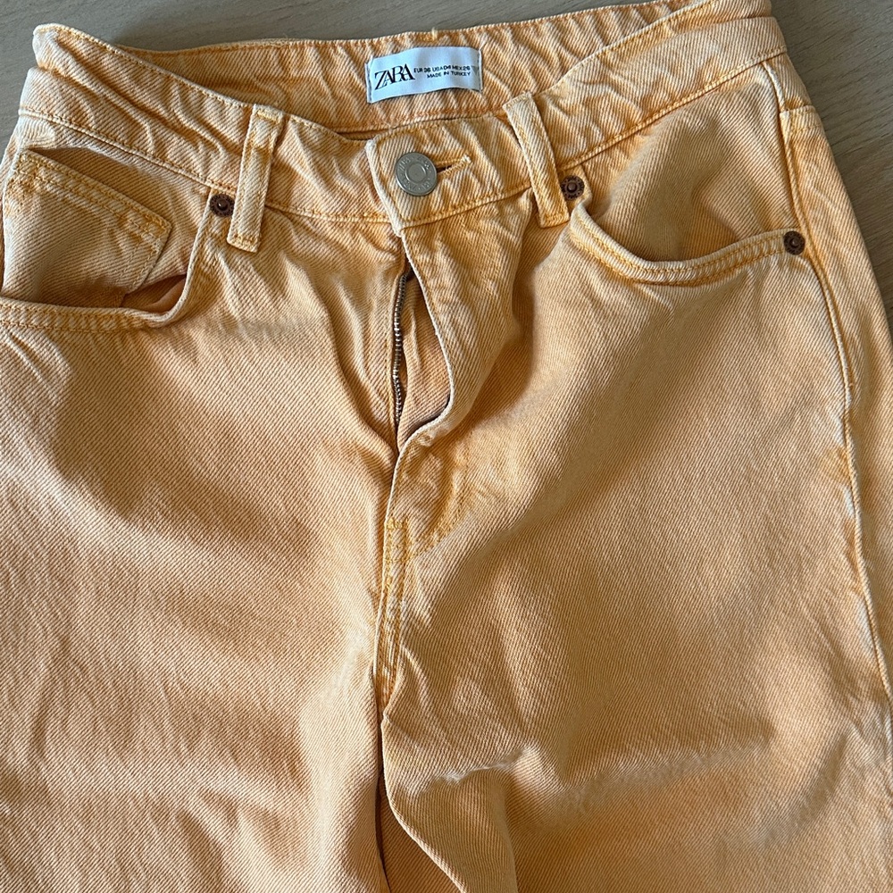 Zara Tangerine Denim Pants